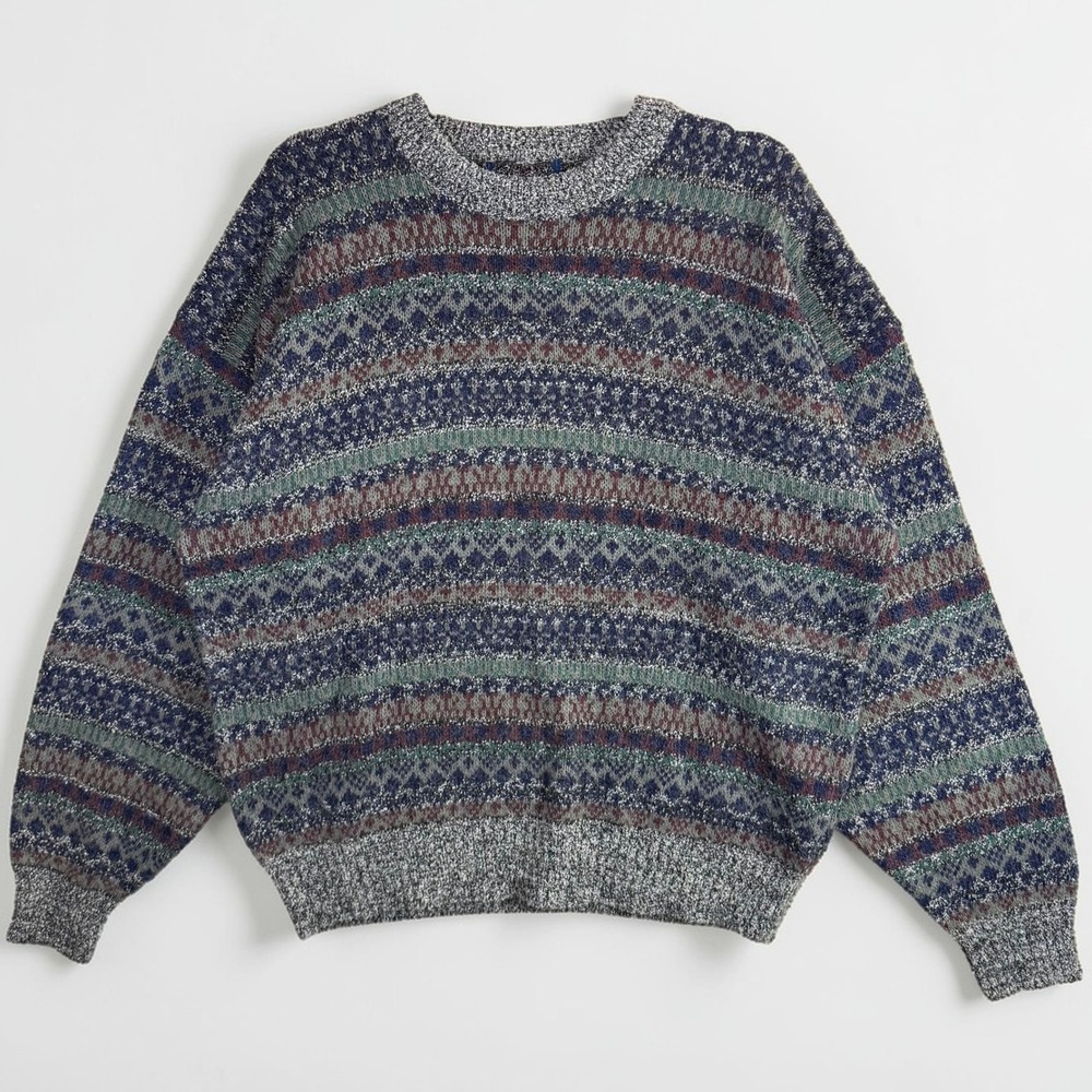 VTG Cambridge Classics L Fair Isle Knit Sweater Fair Isle Grandpa‎ Nordic Cabin